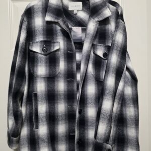 Lucky Brand Black and White Plaid Jacket